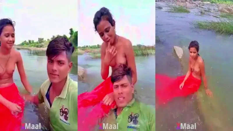 Dehati Teen Lovers Enjoying Outdoor Bathing MMS