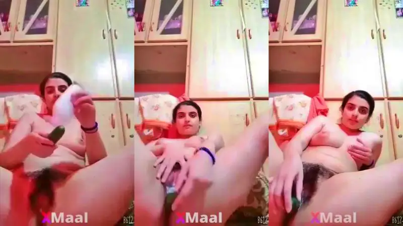Pakistani Young GF Fingering In Cucumber